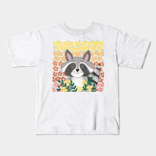 Cute Summer Raccoon Kids T-Shirt